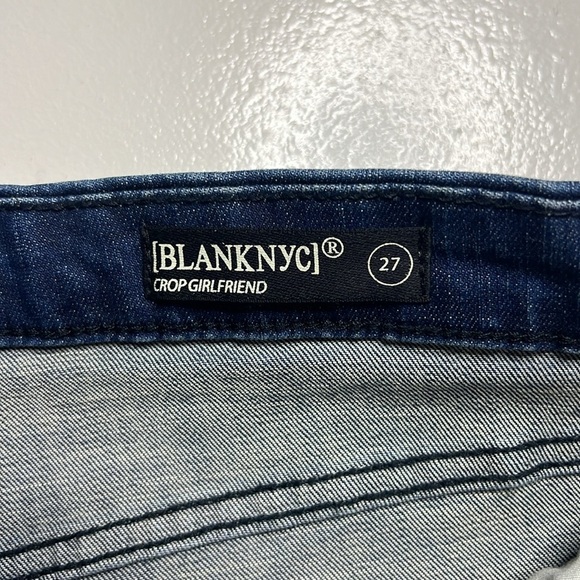 Blank NYC Girlfriend Distressed Beaded Crop Jeans size 27 - Picture 3 of 11